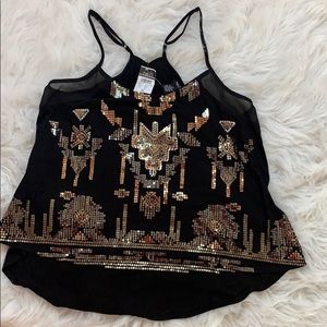 Black & sparkle tank top